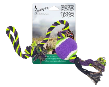Smarty Pet Tennis Ball With Single String Cotton Rope Toy